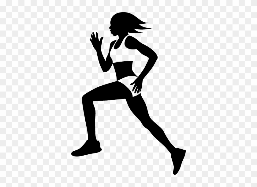 Female Runner Silhouette Wall Sticker - Calca De Malhar Azul #925724