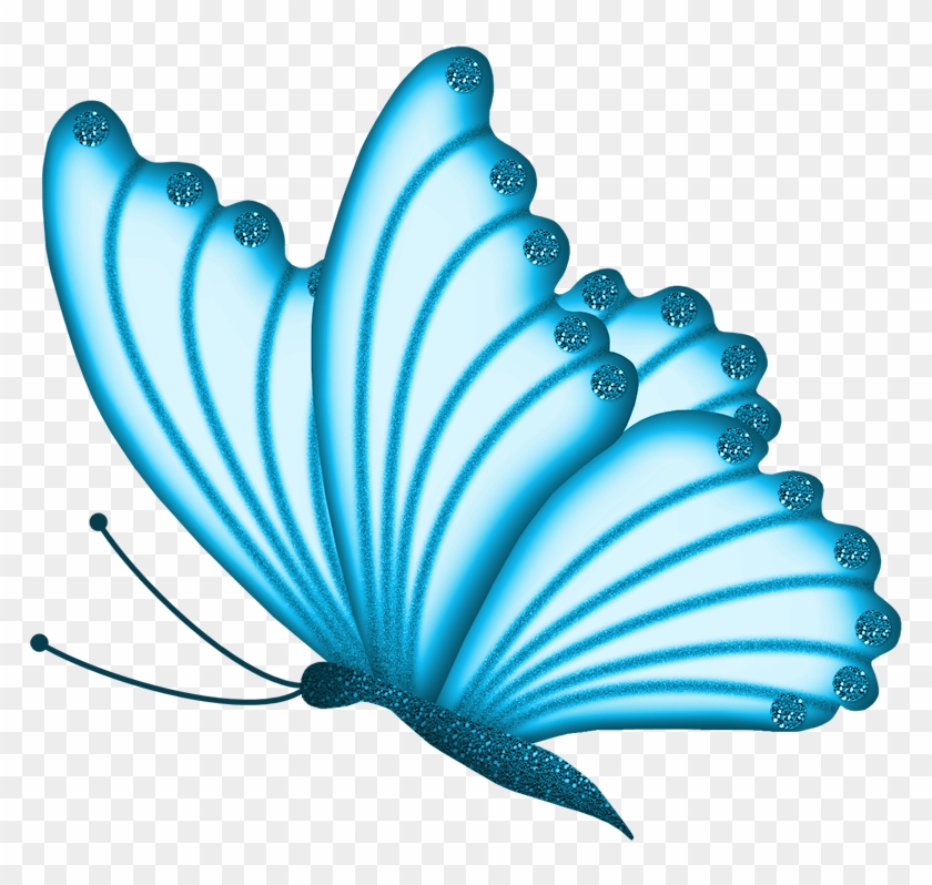 light blue butterfly clipart