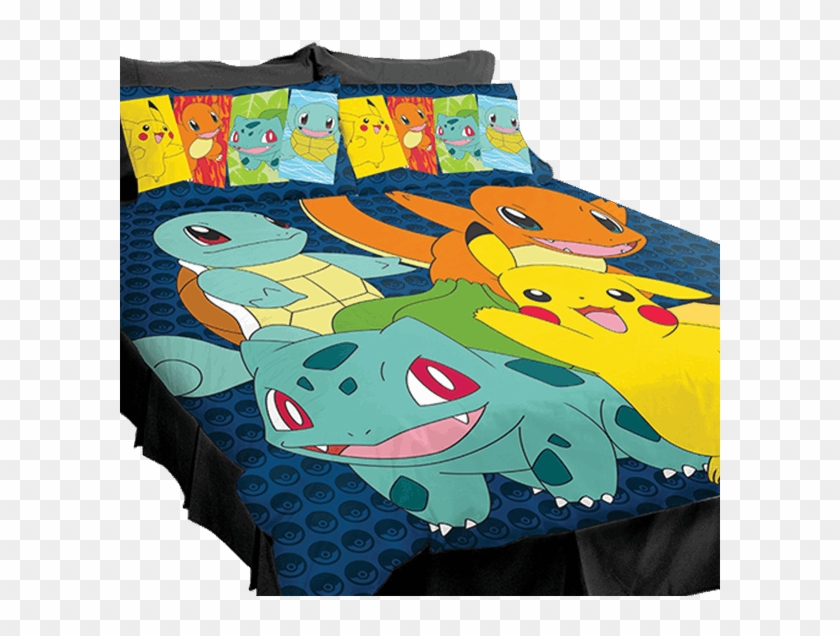 Kanto Starter Pokemon Queen Quilt Cover, Pokemon Bed Set Queen