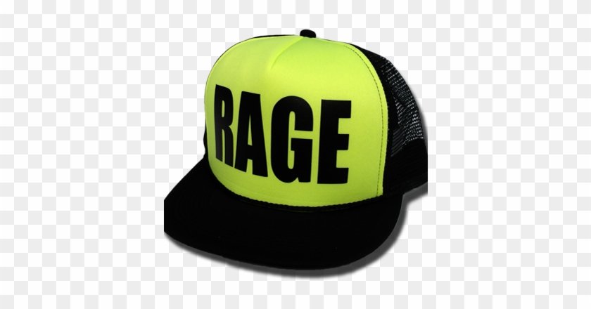 Neon Yellow Rage Black Flatbill - Pink And Black Hat #926054