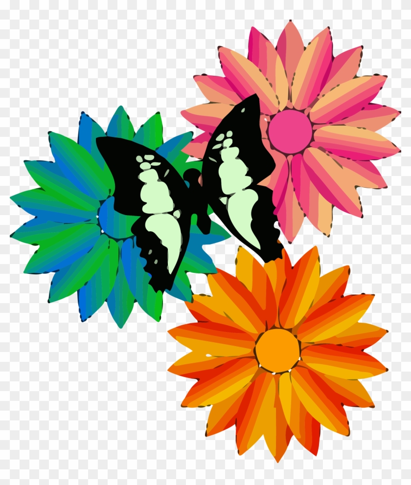 Flowers Butterfly Clipart Png - Animated Flowers And Butterflies #926069