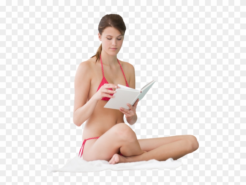 Woman Sitting A Reading A Book By The Swimming Pool - Sitting #926103