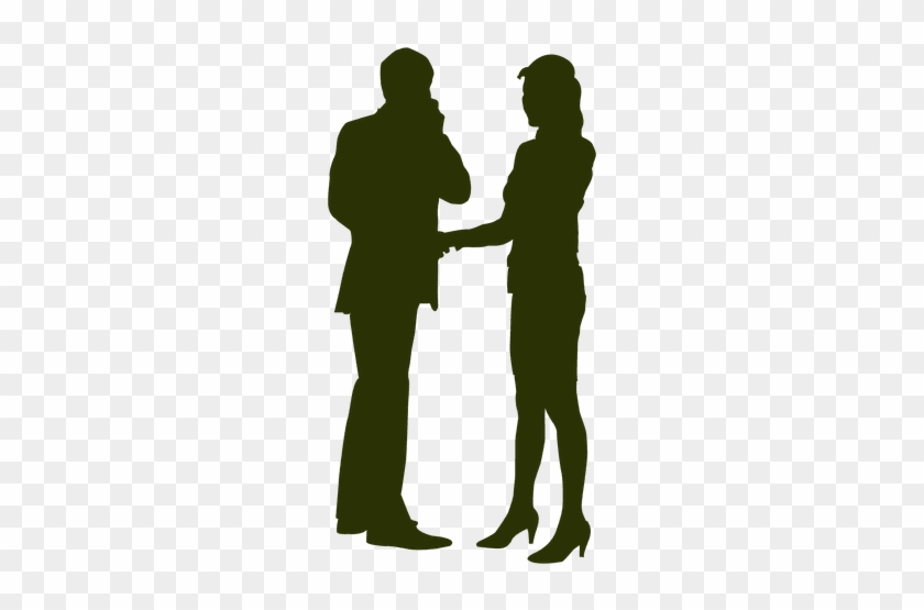 Businessman Woman Talking Silhouette Transparent Png - Silhouette People Talking Png #926115