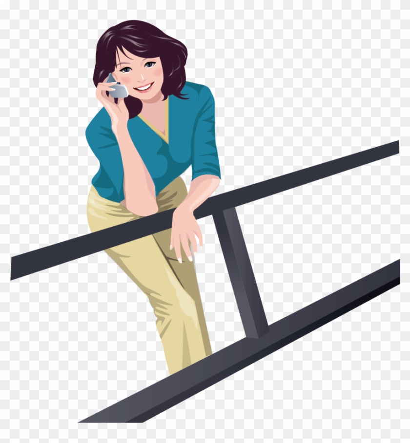 Mobile Phones Female Telephone Illustration - Girl Using Phone Vector #926131