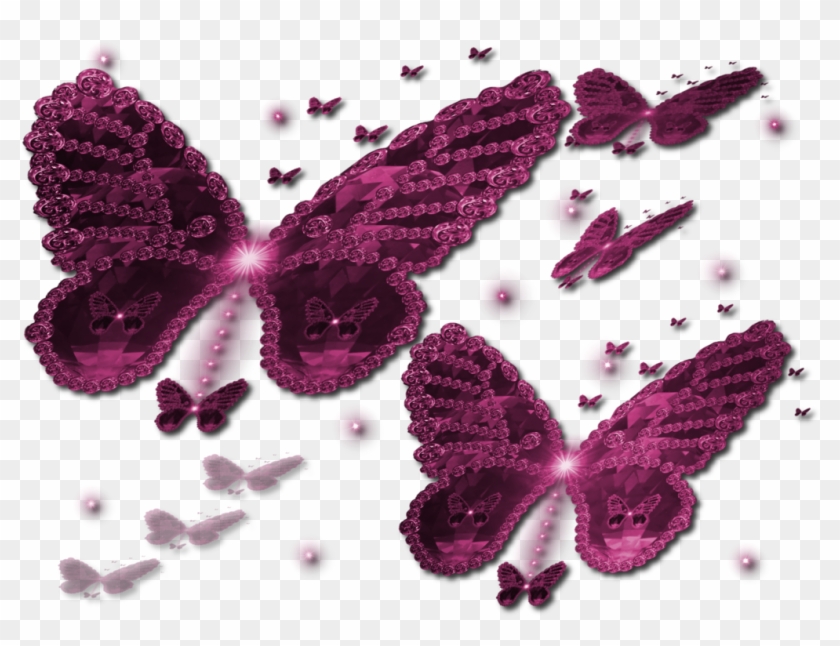 Purple Butterflies - Borboleta Cor-de-rosa Camiseta #926198
