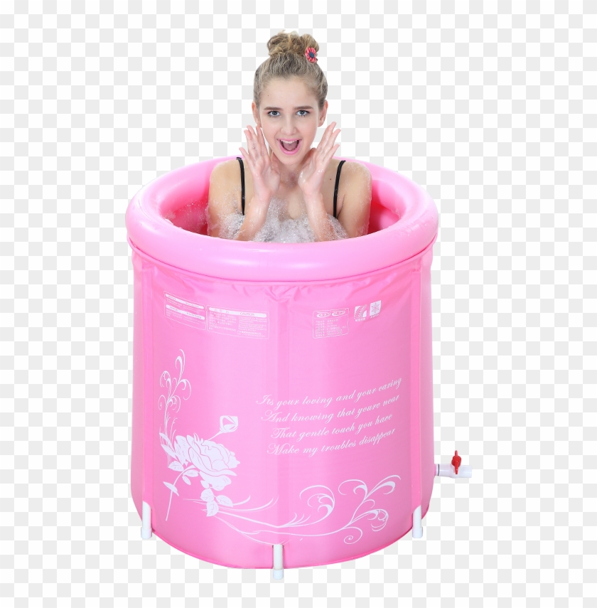 Noo Irun Water Type Inflatable Bathtub Thicken Insulation - 折畳み浴槽 ダブルサイズ 大人用 70*70cm(ピンク) #926209