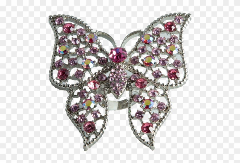 Pink Butterfly Cocktail Ring - Swallowtail Butterfly #926208