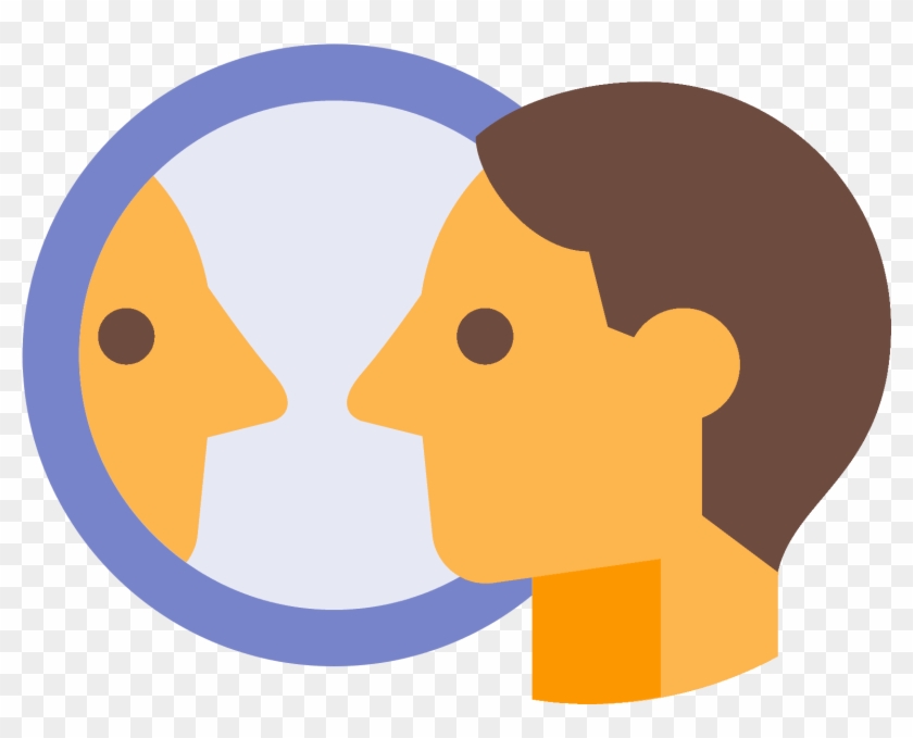 This Is An Image Of A Simplified Human Face - Looking In Mirror Png #926226