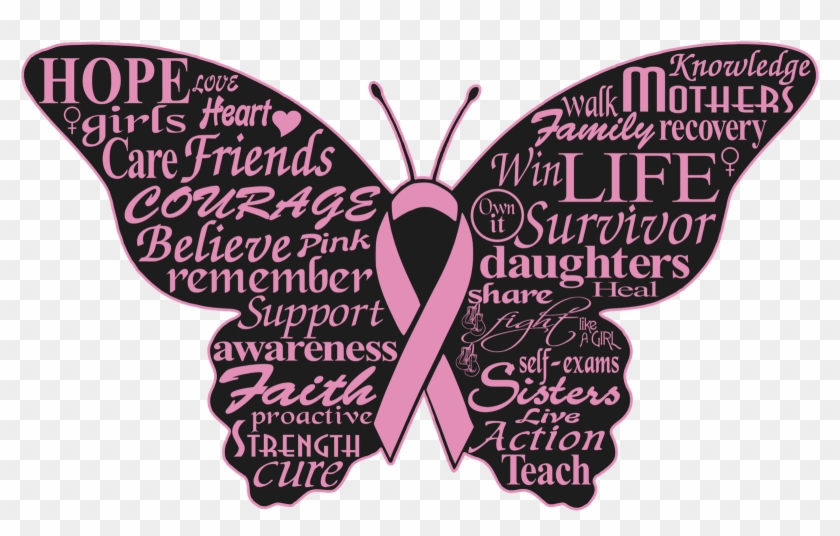 Breast Cancer Butterfly - Breast Cancer Awareness Butterfly - Free  Transparent PNG Clipart Images Download