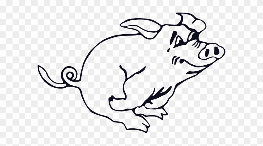 Free Vector Outline Running Pig Clip Art - Snowball Animal Farm Black And White #926417