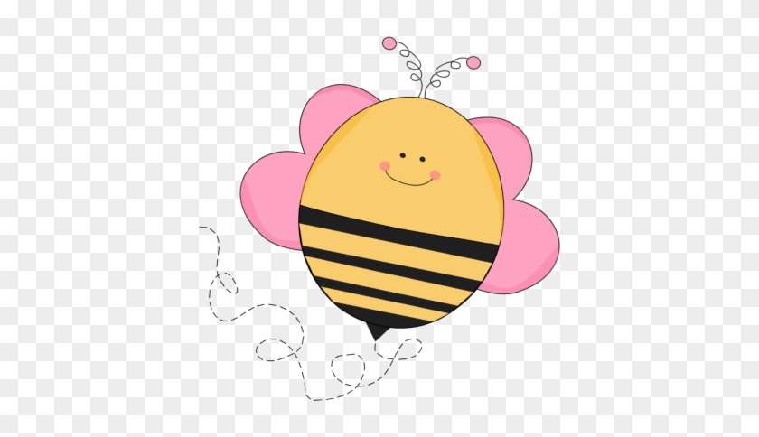 Buzzing Pink Bee - Pink Bee Clipart #926447
