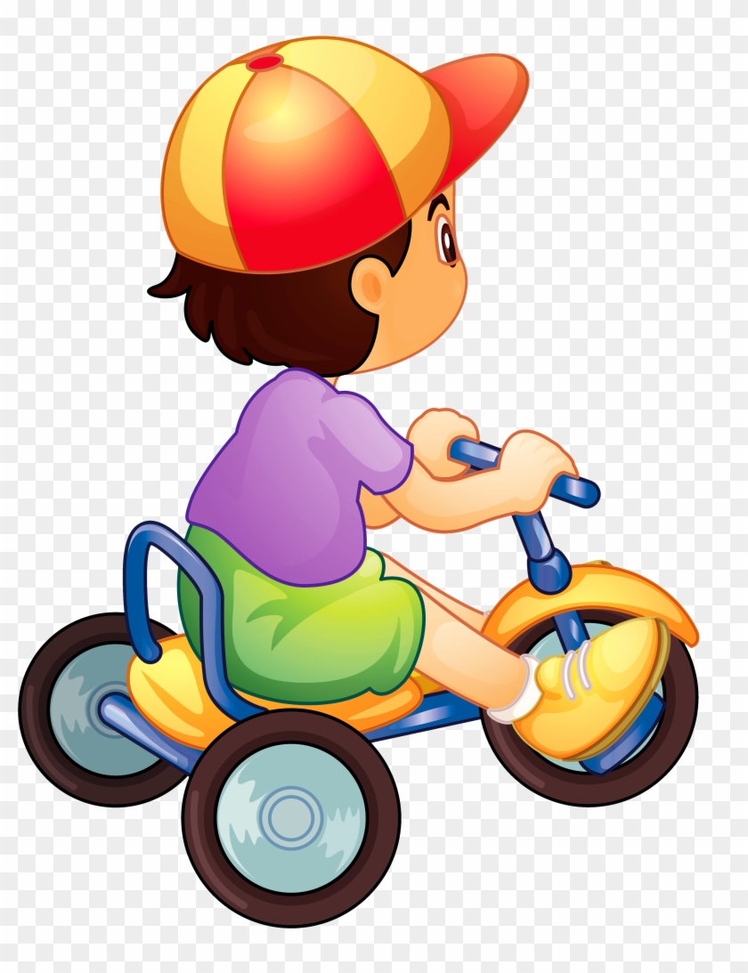 Baby Boy On Bicycle Cartoon Clip Art Images On A Transparent - Baby Boy Cycling Clipart #926486