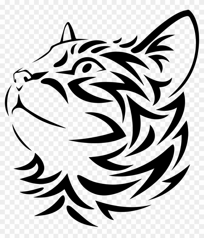 Tribal Kitten 3 - Wood Burning Cat Patterns - Free Transparent PNG Clipart Images Download