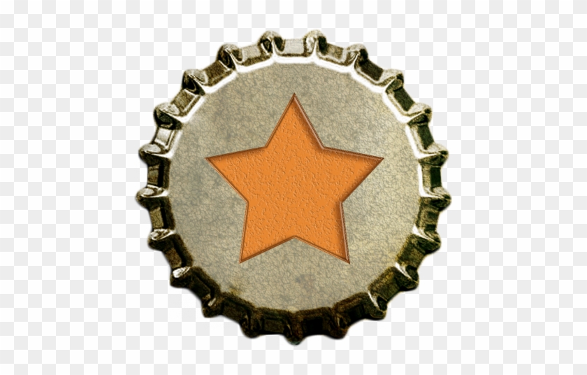 Orange Star Bottlecap Embellishment By Marisa Lerin - Heart- Bottle Cap Keychain, Adult Unisex, Size: 2.25", #927016