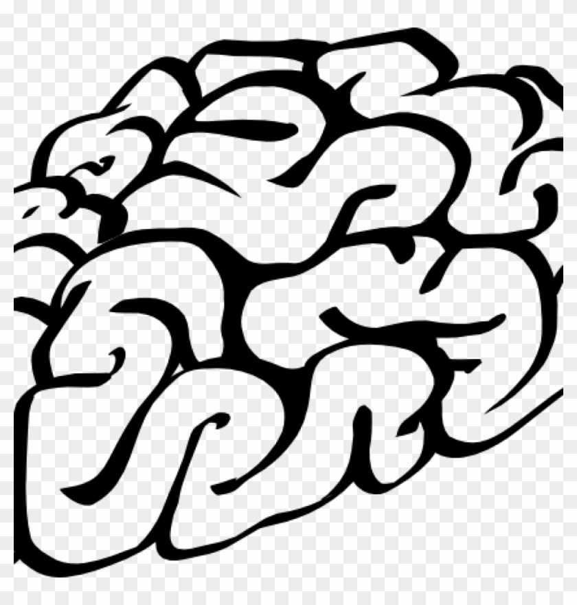 Free Brain Clipart Cartoon Brain Outline Clip Art Free - Brain Clipart Black And White Transparent #927038