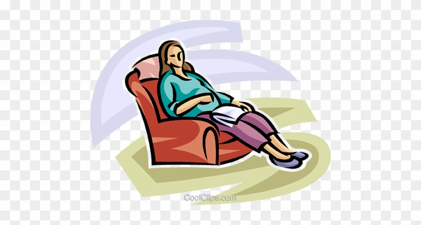 Pregnant Woman Relaxing In A Chair Royalty Free Vector - Woman Resting In A Chair #927299