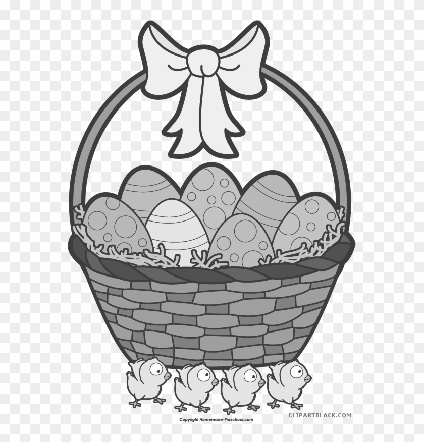 Easter Chick Animal Free Black White Clipart Images - Clip Art Easter Basket Clipart Png #927364