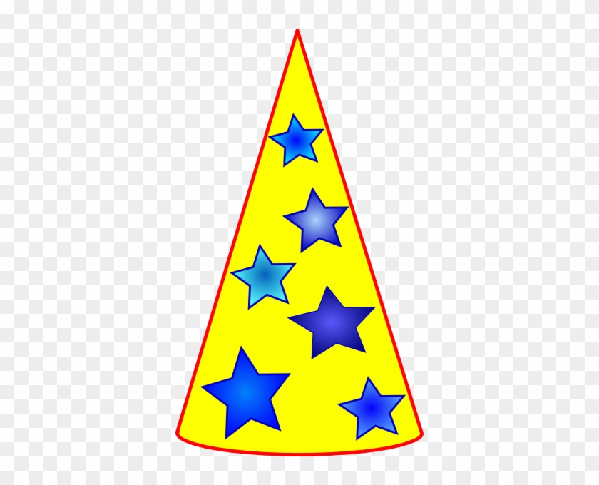 Blue Stars On Yellow Thinking Hat Svg Clip Arts 348 - Clip Art #927485