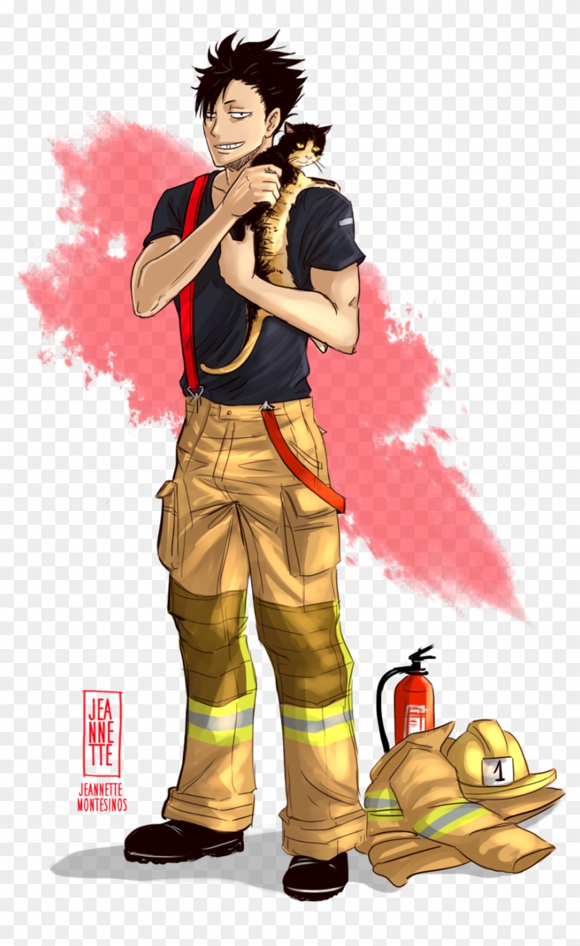 Kuroo Firefighter By Jeannette11 Kuroo Firefighter - Anime Fire Fighter #927519