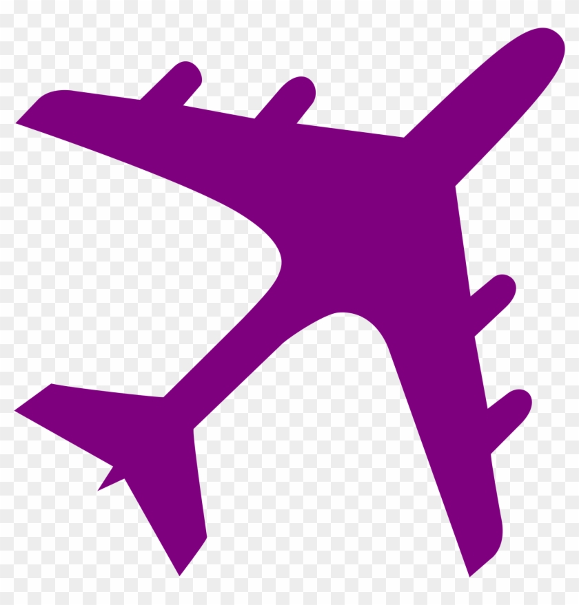 Fileairplane Silhouette Purple - Airplane Icon #927619