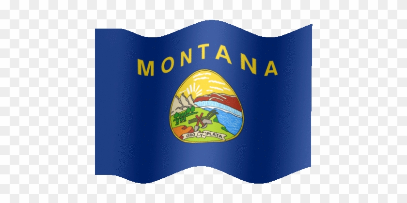 Very Big Animated Flag Of Montana - 6 Us State Flags That Have Circles #927736