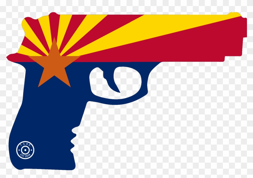 Gun Decals Arizona State Flag Auto Decals - Arizona State Flag Gun #927754