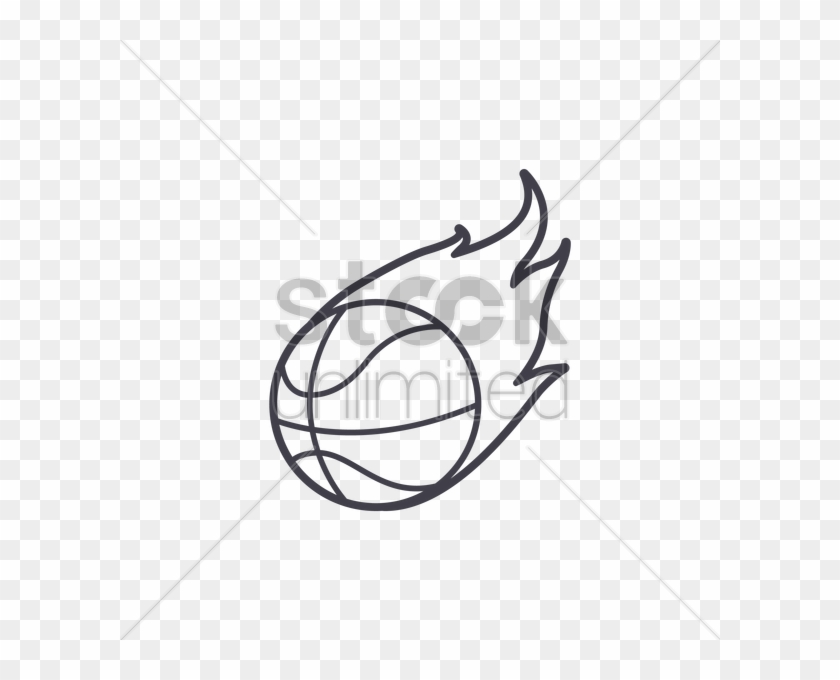 Basketball Fireball Vector Image - Draw Fire Balls #928101