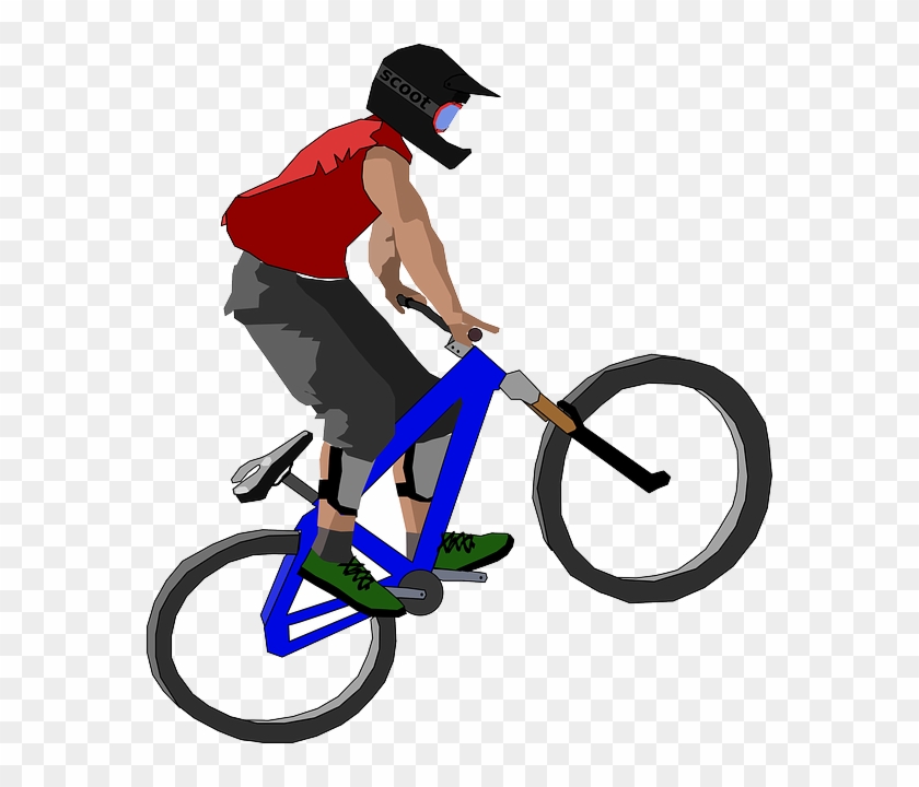 Sport, Cartoon, Bike, Risk, Biker, Jump - Mountain Biker Clip Art #928183