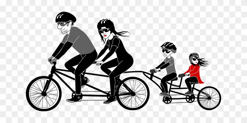 Bicicleta, Niños En Bicicleta, Niño - Family Bike Riding Clipart #928188