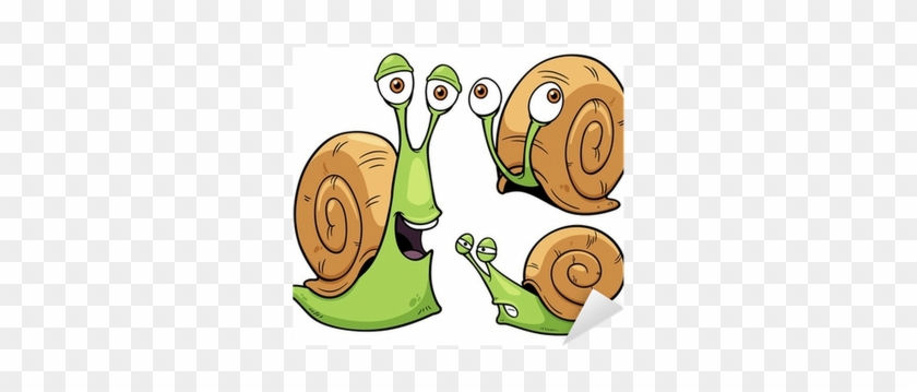 Vector Illustration Of Snail Cartoon Sticker • Pixers® - Snails Cartoon #928280