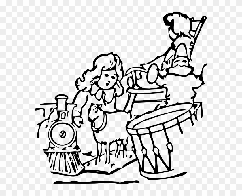 Toy Clipart Outline - Black And White Image Of Toys #928423