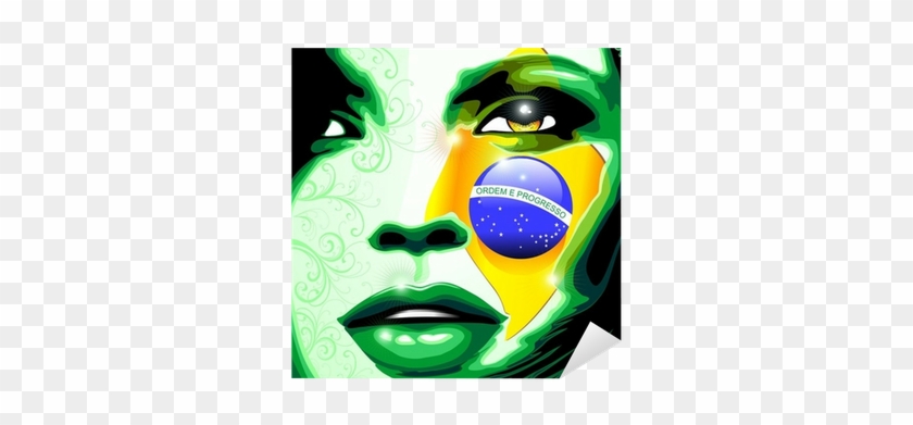 Ritratto Ragazza Bandiera Brasile-brazil Flag Girl's - Brazil Flag #928431