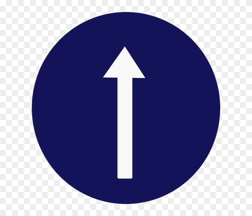 Street Clipart Straight Path - Compulsory Ahead Or Turn Left #928540