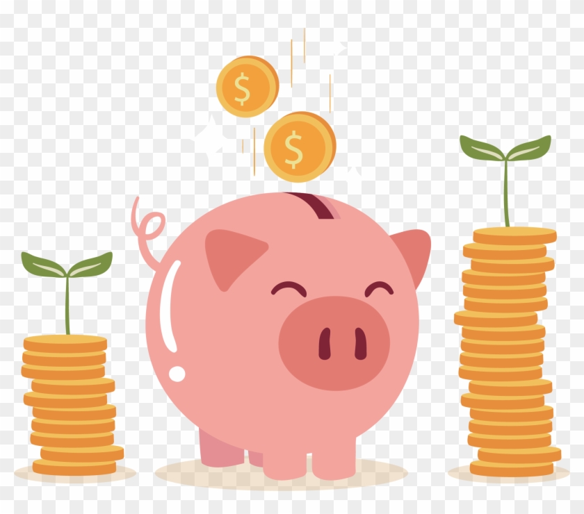 Piggy Bank Coin - Piggy Bank Vector Png #928652