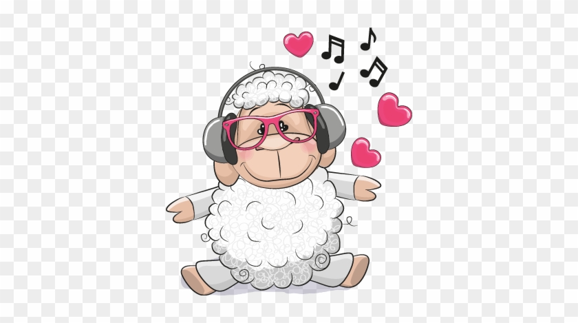 Cute Cartoon Animal Sticker Vol 01 Messages Sticker-6 - Orange And Orchid Teddy Listening Song Wall Sticker( #928683