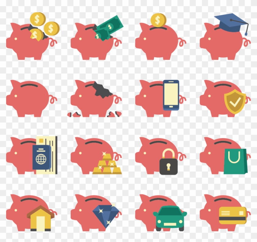 Piggy Bank Saving Money Icon - Icon #928765