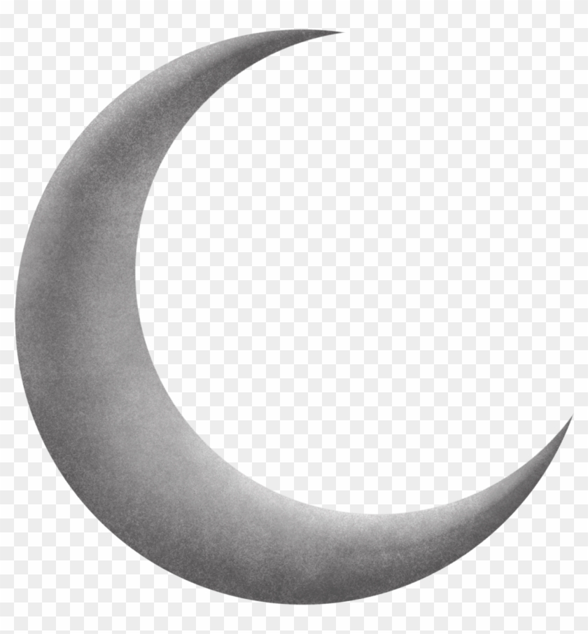 Grey Moon Clipart - Crescent Moon Transparent Background #928822