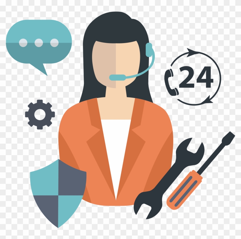 Customer Support Agent Talking On Phone - Atencion Al Cliente Animado #929144