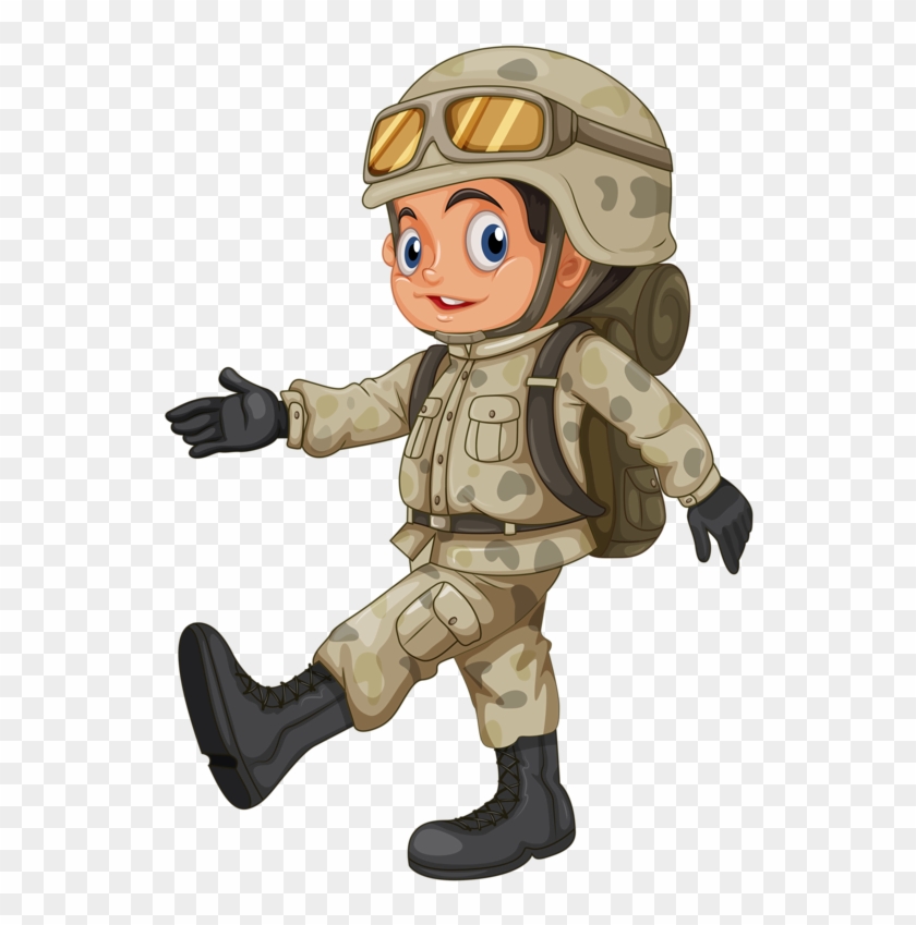 School Clipartcartoon Peopledrawing - Kid Soldier Clipart #929802