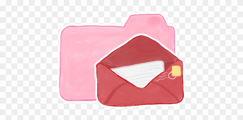 Pink Folder With Mail Icon - Folder Png #930005