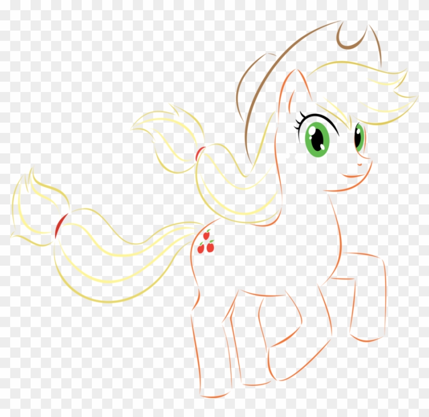 Applejack Pony Line Art White Mammal Vertebrate Nose - Cartoon #930072