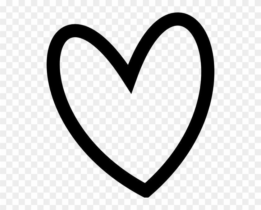 Heart Clipart Black And White Slant Black Heart Outline - Heart Clip Art Free Black And White #930158