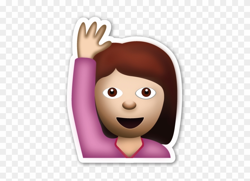 Happy Person Raising One Hand - Raise Hand Emoji Png #930219