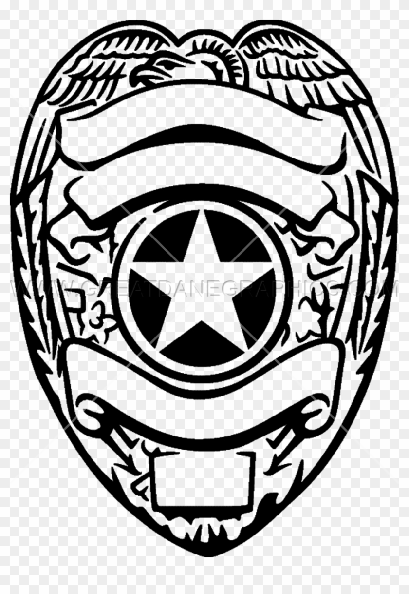 Silver Police Badge - Screen Print Police Badges #930234