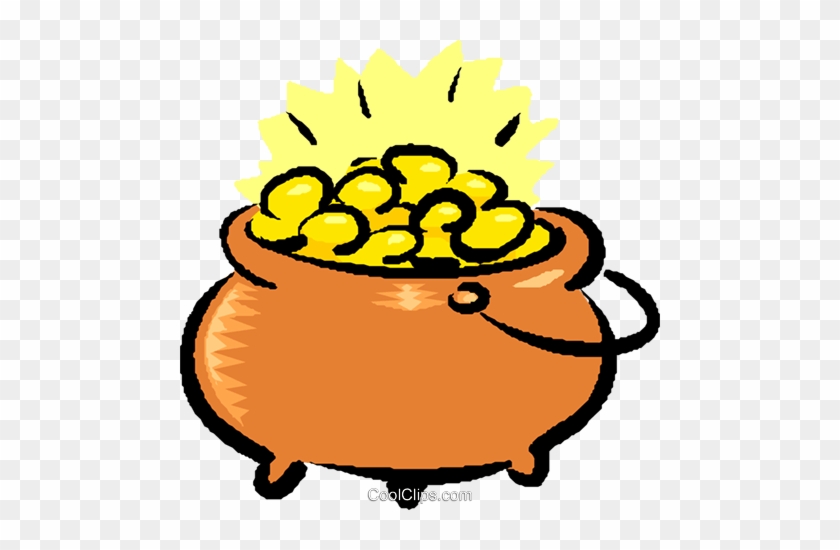 Pot Of Gold Royalty Free Vector Clip Art Illustration - Pot Of Gold Clip Art #930304