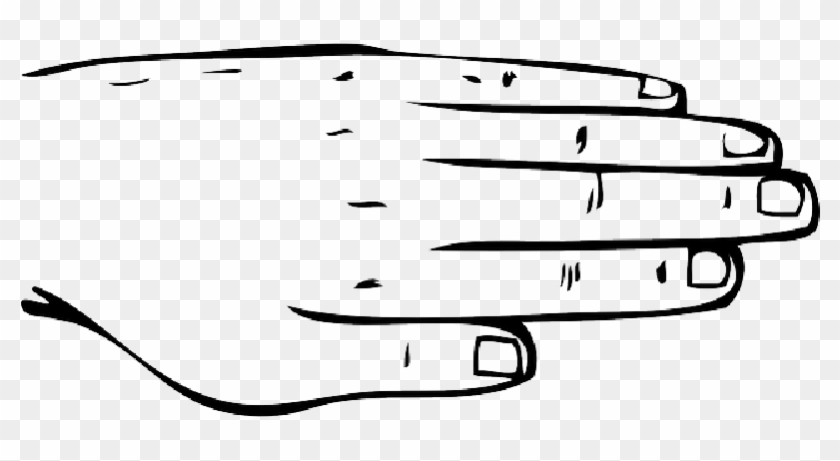 Hand Outline - Black And White Parts Of The Body Clipart #930573