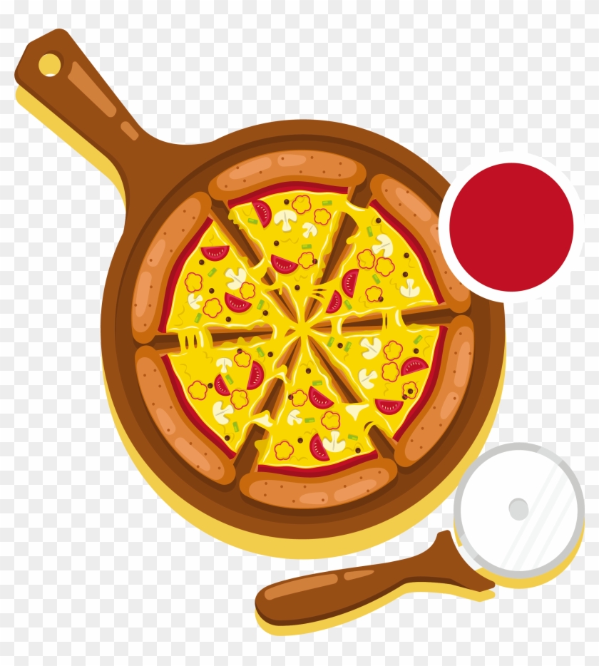 Pizza Fast Food Hamburger Euclidean Vector Dish - Dish #930598