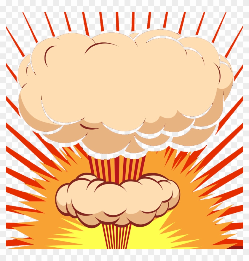 Mushroom Cloud Explosion Cartoon Comics - Yellow And Red Bomb Cartoon Mushroom Cloud #930602