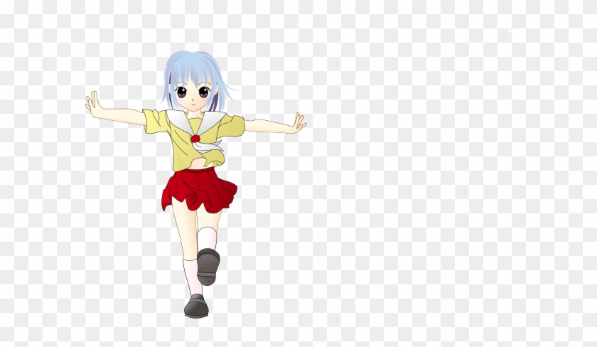 This Free Clip Arts Design Of Walking Anime School - Walking Girl #930678