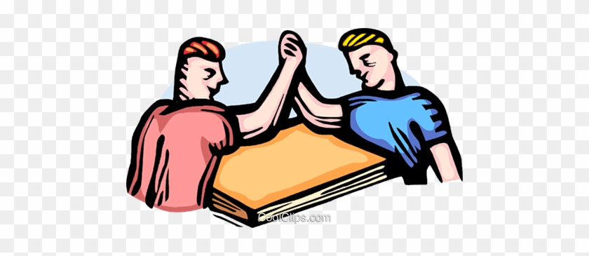 Two Men Having An Arm Wrestling Contest Royalty Free - Arm Wrestling Clip Art #931164